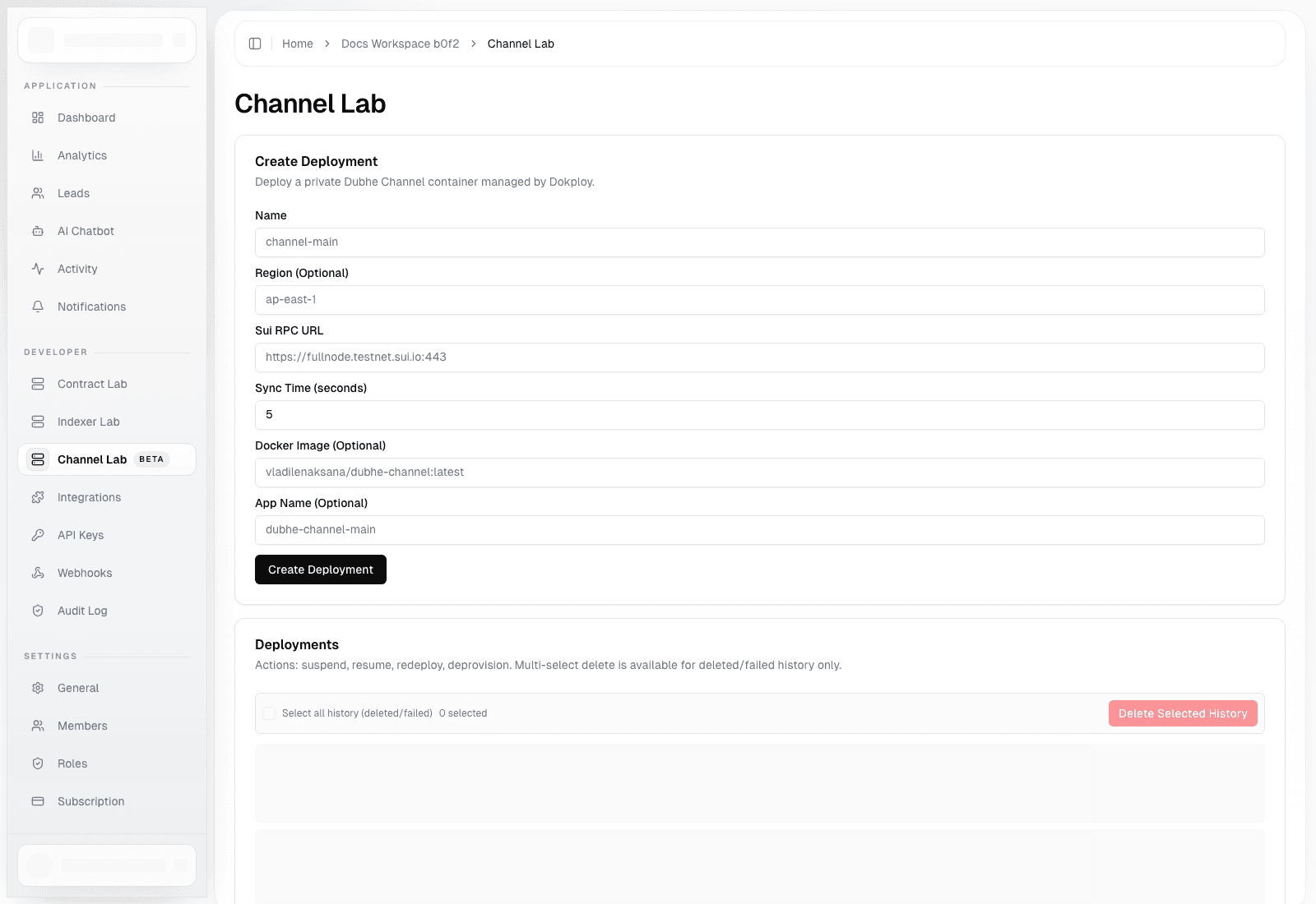 Channel Lab page